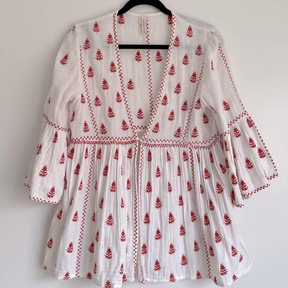 Vicidolls Red and White Embroidered Tunic